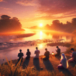 Die Leute beten Sonne und Wasser_